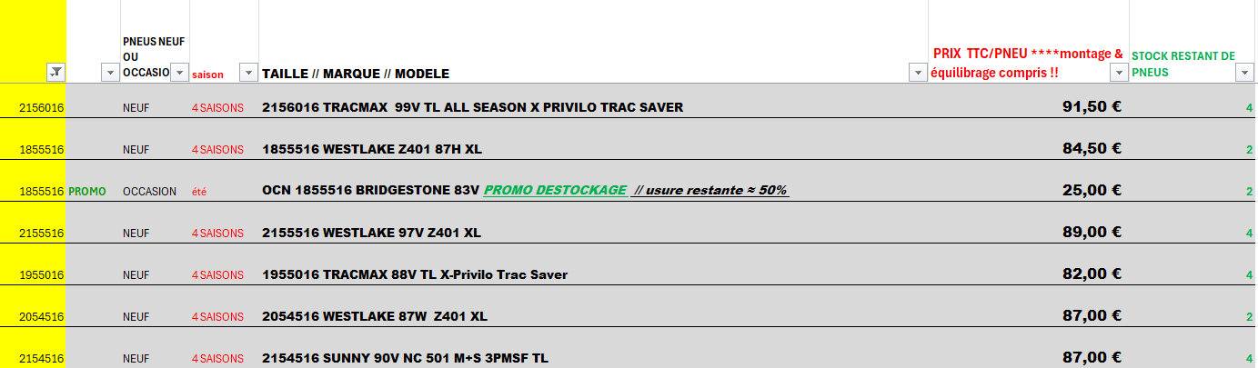 stock yo pneu 16 pouces 1